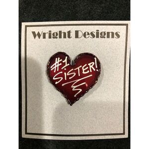 #1 Sister Wright Designs Metal Pin Brooch Handmade